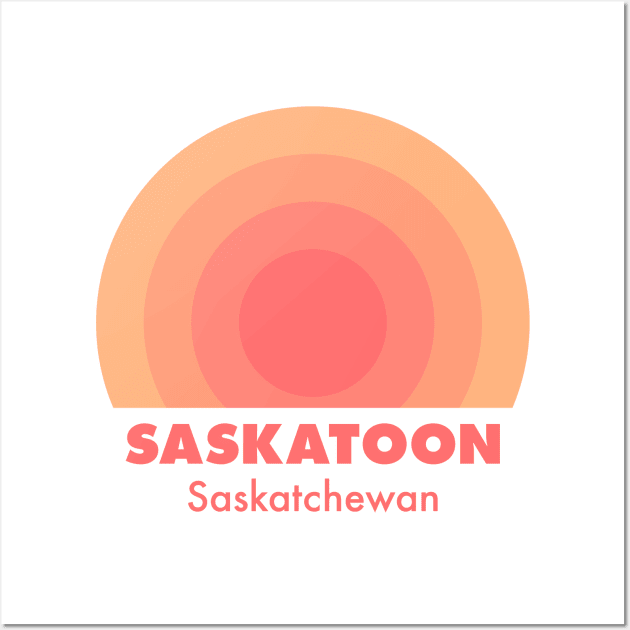 Saskatoon Sask Retro Orange Wall Art by modeoftravel